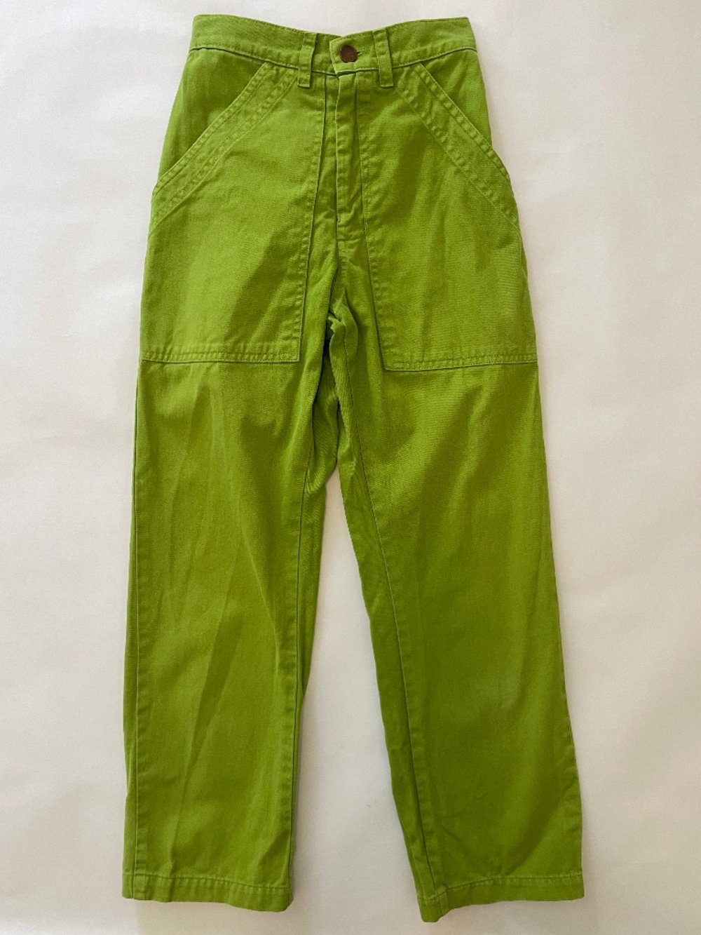 Big Bud Press Lime Green Work Pants, Cargo 100% Cotton, Unisex XXS